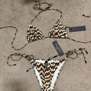 Brand new Brown Confetti Triangl string bikini!
